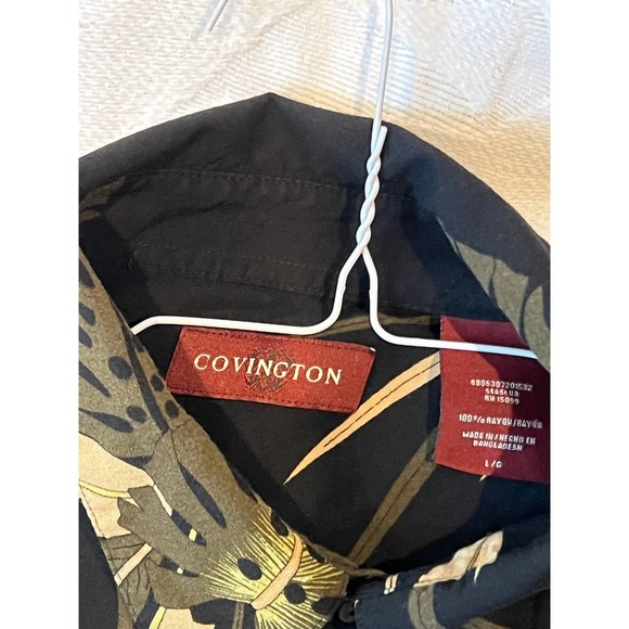 Covington Hawaiin Button Down Short Sleeve Shirt Mens L - Picture 2 of 3
